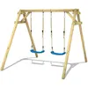 Image de Balançoire double bois WICKEY Smart Move avec 2 sièges bleu réglables pour jardin   10 ans de garantie*