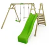 Image de Portique bois FATMOOSE JollyJack XXL avec double balançoire toboggan 220 cm et échelle   10 ans de garantie*