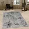 Image de Tapis DIntérieur Et DExtérieur Vintage Design Motif Losanges Tissé À Plat Gris [60x100 cm]