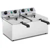 Image de Friteuse professionnelle double avec minuterie 60min max. 2 x 13L 2 x 3.200W Cuve amovible Inox Royal Catering RCTF 13D