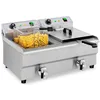 Image de Friteuse Électrique De Restaurant Double Avec Robinet Professionnelle Royal Catering RCEF 13DB (2 Cuve De 13 L Thermostat)