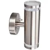 Image de LED Applique Exterieur Tiberius (Moderne) en Gris Inox (à 2 lampes) Murale Luminaire Lampe Jardin Eclairage d'exterieur