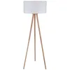 Image de Lampadaire salon - Lindby - lampe sur pied - Tissu textile Bois - bois blanc