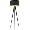 Image de Lampadaire salon - Lindby - lampe sur pied - Tissu textile - noir doré