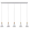 Image de Lindby Suspension Arina à intensité variable (Moderne) en Blanc Métal e. a. pour Salon & Salle manger (à 5 lampes E14) Luminaire