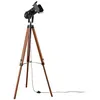 Image de Lampadaire salon - Lindby - lampe sur pied - Bois - marron foncé noir