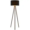 Image de Lampadaire salon - Lindby - lampe sur pied - Bois Tissu textile - gris foncé noir