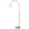Image de Lampadaire - Lindby - lampadaire arqué salon - Verre - laiton mat blanc