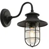 Image de Lindby Applique Exterieur Kyan à intensité variable (Antique Classic) en Noir Métal (1 lampeà E27) Murale Luminaire Lampe Jardin