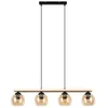Image de Lindby Suspension en verre Enrique à intensité variable (Moderne) Marron Verre e. a. pour Salon & Salle manger (à 4 lampes E27)