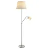Image de Lampadaire salon - Lindby - lampe sur pied - Tissu textile - gris nickel satiné