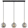 Image de Lindby Suspension en verre Hiwana à intensité variable (Moderne) Gris Verre e. a. pour Salon & Salle manger (à 3 lampes E27)
