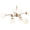 Image de Lustre Suspension 8 lampes Moderne Art Deco Maytoni en Métal couleur or Abat-jours en verre blanc E14 non incl 8x 40W 220V