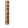 Image de Etagère étroite Image à 5 tablettes réalisée en panneaux de particules avec décor en chêne.