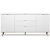 Image de GÖTEBORG Buffet bas - Style scandinave - Décor chêne et blanc - L 180 cm