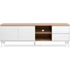 Image de Meuble TV Linz 56A - Décor blanc / chêne artisan - Panneaux de particules - 186 x 59 x 36 cm