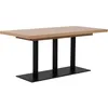 Image de Table à manger extensible QUADRATO - 8 à 12 personnes - Mélaminé chêne et noir - L160-240 x H75 x P80 cm
