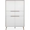 Image de Buffet Haut - ARONA 53B - Blanc / Chêne artisan - 4 portes 2 tiroirs - 175 x 90 x 38 cm