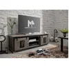 Image de Meuble TV - Fer et Bois massif de manguier laqué (Taupe) - RAILWAY 201