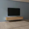 Image de Mai & Mai Meuble TV Suspendue Armoire avec Soft-Close Table TV pour le Salon Marron Clair 200x402x30 cm TC002