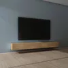 Image de Mai & Mai Meuble TV Suspendue Armoire avec Soft-Close Table TV pour le Salon Marron Clair 280x402x30 cm TC002