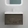Image de Mai & Mai® Meuble de Salle de Bain Gris-brun avec Lavabo Meuble sous Vasque 60x50x40cm Meuble Suspendu avec Tiroir Salerno