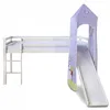 Image de Lit Mezzanine Tour Toboggan Bois de Pin