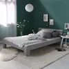 Image de Lit en bois 140 x 200 cm pin massif gris   lit double avec sommier à lattes