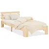 Image de Lit simple en bois 90x200 avec sommier à lattes naturel