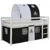 Image de Lit mezzanine 90x200 avec sommier noir pirates