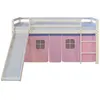 Image de Lit mi-hauteur - HomeStyle4U - 2552 - Rose pâle - 2 places - Bois massif - Toboggan