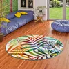 Image de Pergamon - Faro - Tapis de designer rond - motif tropical branche darbre multicolore - 200 cm
