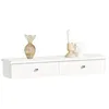 Image de SoBuy® FRG43-W Meuble d’entrée de Rangement Étagère Murale 2 tiroirs Armoire à clés Porte-clés