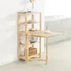 Image de SoBuy® FWT70-N Table de Salle à Manger Pliante avec étagère en Bois dhévéa pour Cuisine Salle à Manger