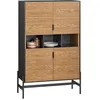 Image de Buffet de Cuisine HFSB03-SCH SoBuy - avec 3 Compartiments Ouverts - 84 x 40 x 132 cm