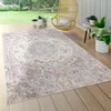 Image de Tapis Intérieur & Extérieur Poils Ras Pour Balcon Terrasse Motif Oriental Rose [120x170 cm]