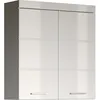 Image de Meuble de salle de bain Rangement haut - 2 portes - Blanc - L 73 x P 23 x H 77 cm - AMANDA