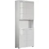 Image de Meuble de salle de bain Colonne double - 4 portes + 1 niche - L73 x P31 x H190 cm - Blanc - AMANDA