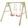Image de Balançoire double WICKEY Sky Dancer Prime en bois avec 2 sièges rouge   10 ans de garantie*