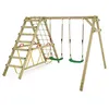 Image de Balançoire double bois WICKEY Smart Hike vert avec module d’escalade et poutre d’équilibre   10 ans de garantie*