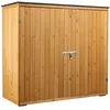 Image de Wiltec Abri de jardin   1360 x 580 x 1270 mm   en bois verni   avec Toit revêtu par PVC et 2 portes   Cabane Remise pour rangement o