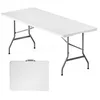 Image de Wiltec Table de camping pliante 1800 x 750 x 740 mm table portable gris clair en PE-HD/acier table pliable légère pour extérieur