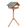 Image de Toboli Mangeoire sur pied   119 cm   en Bois toit en Bitume résistsant aux intempéries   Abri Nichoir pour Oiseaux sauvages