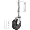 Image de Wiltec Roue en Métal Gris pour Portail à Ressort 100 mm en PVC Ressort de Roue en Caoutchouc Capacité 68 kg Clôture de cour Portes H