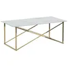 Image de Table basse effet marbre blanc structure dorée EMPORIA