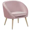 Image de Fauteuil design en velours rose - BELIANI - TROMSO - Pieds en bois massif - Confort optimal