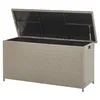 Image de Coffre de jardin en rotin beige taupe 126 x 46 cm - BELIANI - MODENA - 310 L - Vérins pneumatiques