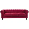 Image de Canapé 3 places en velours rouge foncé CHESTERFIELD