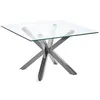 Image de Table basse en verre avec pieds argentés 70 x 70 cm STARLIGHT