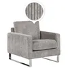 Image de Fauteuil - BELIANI - VIND - Velours côtelé - Gris - Vintage
